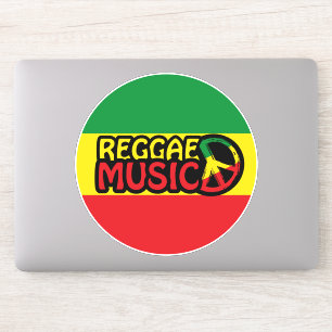Reggae Music, reggae art with peace symbol Sticker