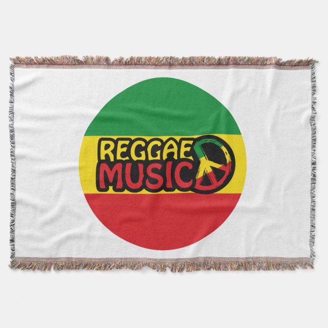 Reggae Music, reggae art with peace symbol Throw Blanket (Front)