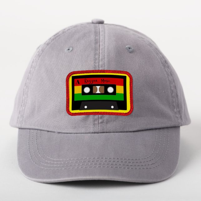 Reggae Music Retro Audio Cassette Tape Patch (On Headwear)