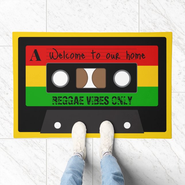 Reggae Music Retro Cassette Tape Welcome Doormat (Indoor)