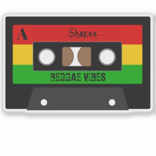 Reggae Music Retro Rasta Cassette Tape Sticker