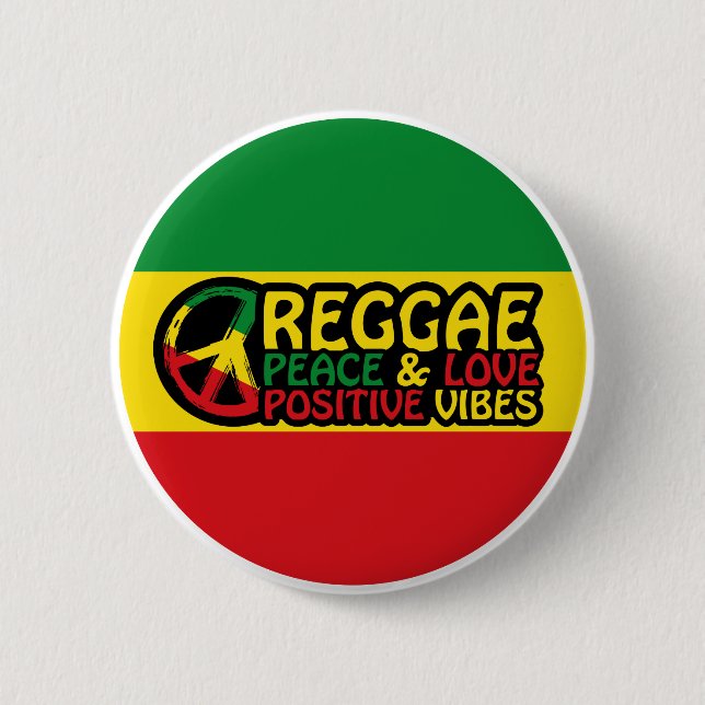 Reggae Music with positive quotes Button (Front)