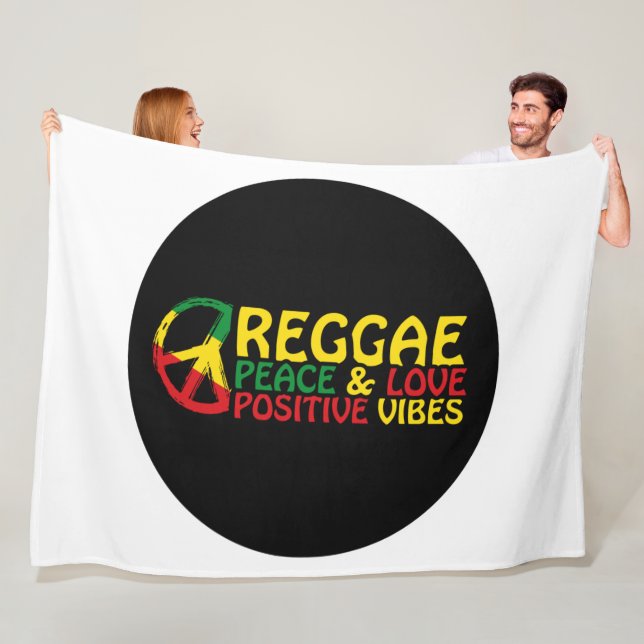 Reggae Music with positive quotes Fleece Blanket (In Situ)