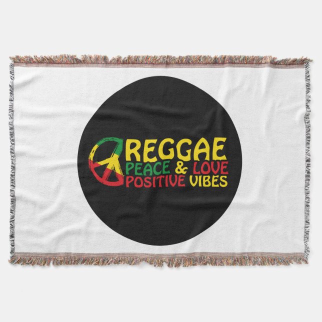 Reggae Music with positive quotes Throw Blanket (Front)