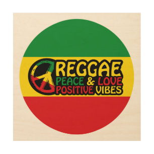 Reggae Music with positive quotes Wood Wall Art