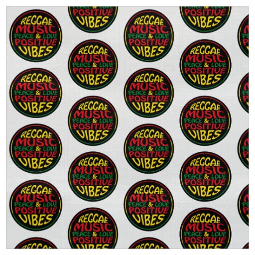 Reggae Music with positive sayings and quotes Fabric