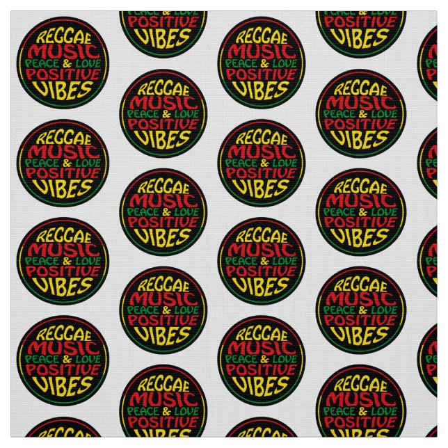 Reggae Music with positive sayings and quotes Fabric (Swatch)