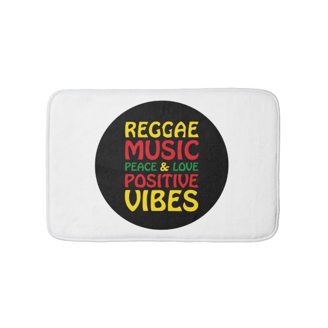 Reggae Music with positive sayings Bath Mat (Front)