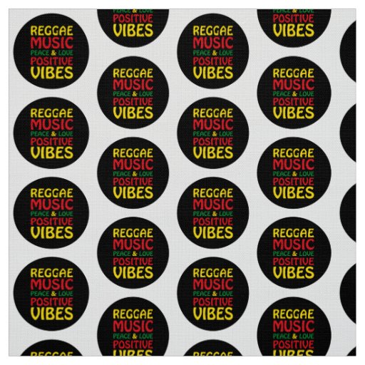 Reggae Music with positive sayings Fabric