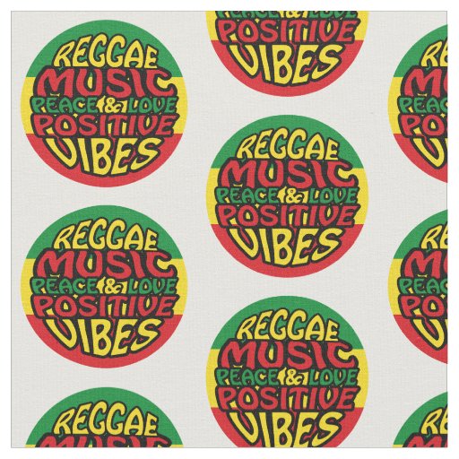 Reggae Music with positive sayings Fabric
