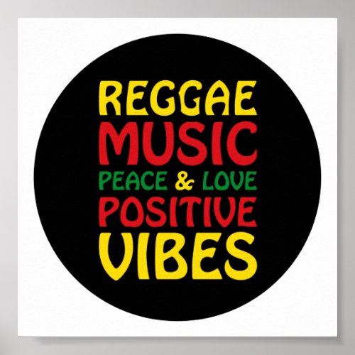 Reggae Music with positive sayings Poster