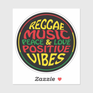 Reggae Music with positive sayings reggae Sticker