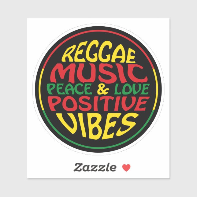 Reggae Music with positive sayings reggae Sticker (Sheet)