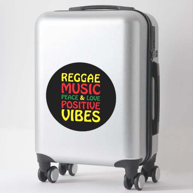 Reggae Music with positive sayings Sticker (Suitcase)