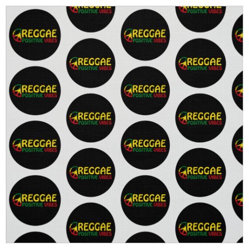 Reggae Music with positive vibes and reggae flag Fabric