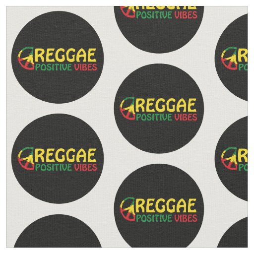 Reggae Music with positive vibes and reggae flag Fabric