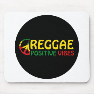 Reggae Music with positive vibes and reggae flag Mouse Pad