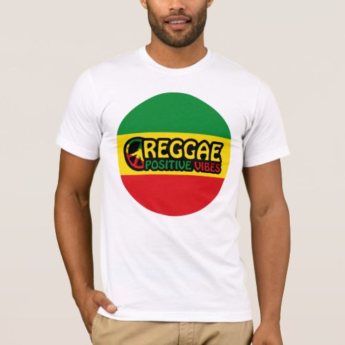 Reggae Music with positive vibes and reggae flag T_Shirt