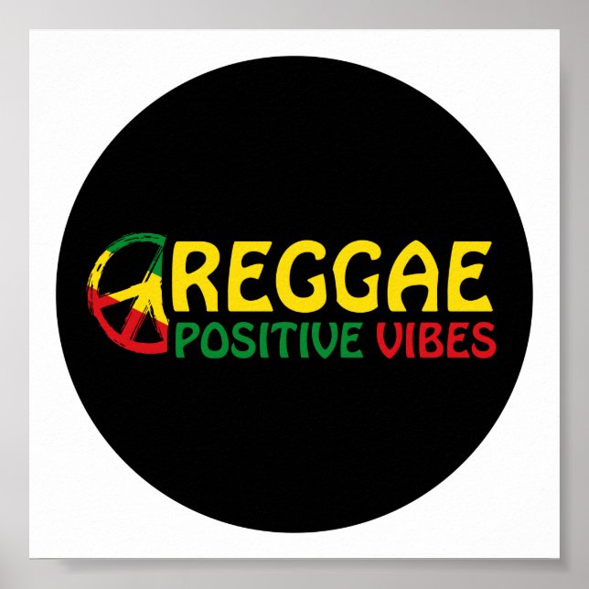 Reggae Music with positive vibes flag of reggae Poster (Front)