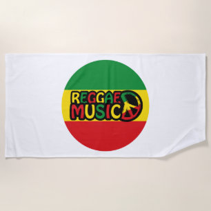 Reggae Music with rastafari style reggae Beach Towel