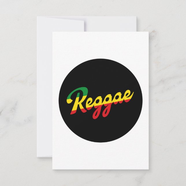 Reggae Music with reggae flag colors Card (Front)