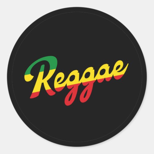 Reggae Music with reggae flag colors Classic Round Sticker