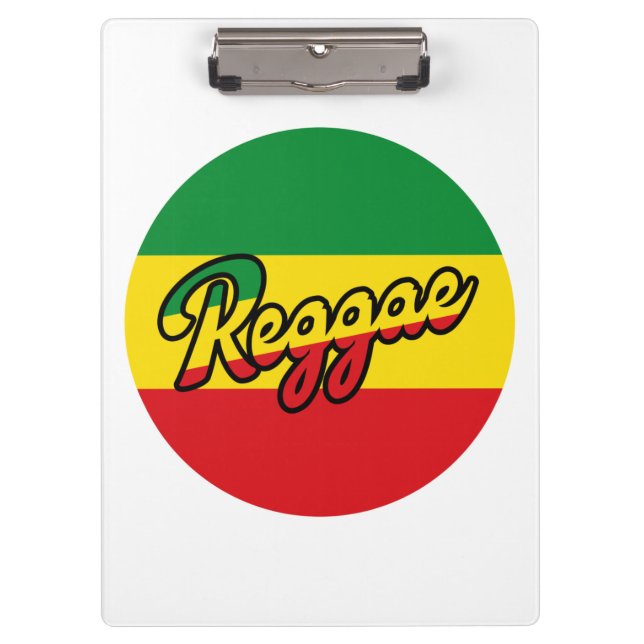 Reggae Music with reggae flag colors Clipboard (Front)