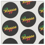 Reggae Music with reggae flag colors Fabric