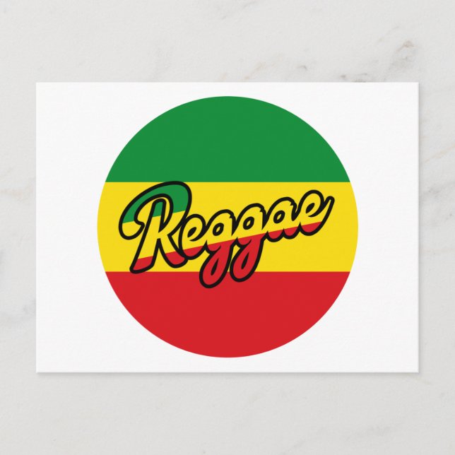 Reggae Music with reggae flag colors Postcard (Front)