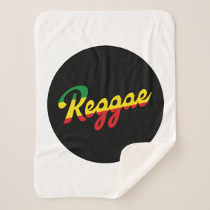 Reggae Music with reggae flag colors Sherpa Blanket