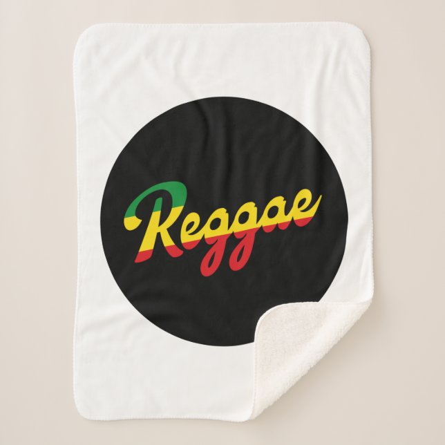 Reggae Music with reggae flag colors Sherpa Blanket (Front)