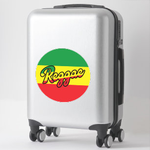 Reggae Music with reggae flag colors Sticker
