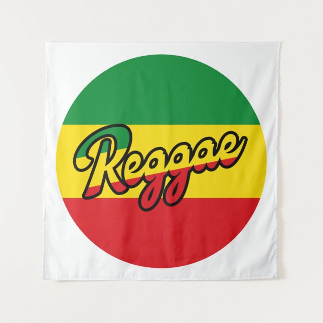 Reggae Music with reggae flag colors Tapestry (Front)