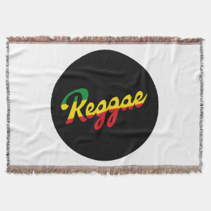 Reggae Music with reggae flag colors Throw Blanket