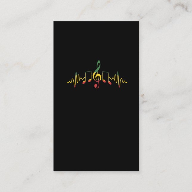 Reggae Musical Notes Jamaica Rastafari Music Business Card (Front)
