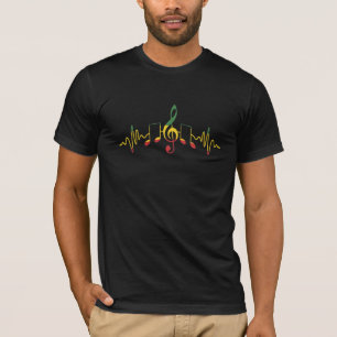 Reggae Musical Notes Jamaica Rastafari Music T-Shirt