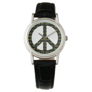 Reggae One Love Peace Sign Watch