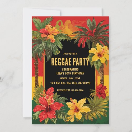 Reggae Party Birthday Invitation