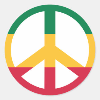Reggae peace flag classic round sticker