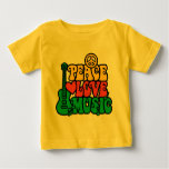 Reggae Peace Love Music Baby T-shirt at Zazzle