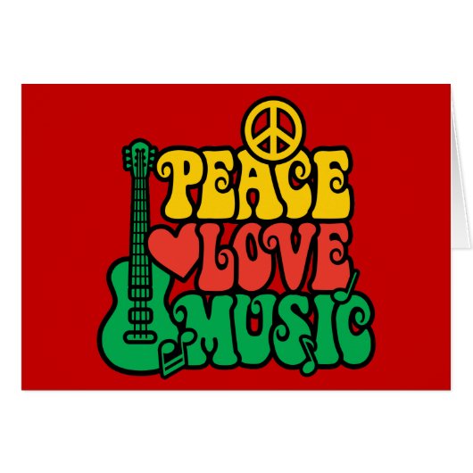 Reggae Peace Love Music Cards (Front Horizontal)