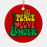 Reggae Peace Love Music Ceramic Ornament at Zazzle