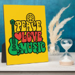 Reggae Peace Love Music Plaque at Zazzle