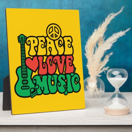 Reggae Peace Love Music Plaque