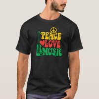 Reggae Peace Love Music T-Shirt