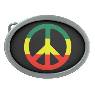 Reggae Peace Sign Belt Buckle