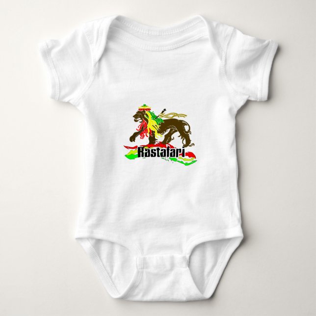 Reggae Rasta Iron, Lion, Zion 2 Baby Bodysuit (Front)