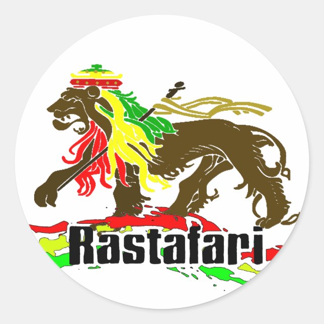 Reggae Rasta Iron, Lion, Zion 2 Classic Round Sticker (Front)