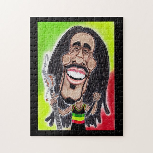 Reggae Rasta Jamaica Caricature Drawing Puzzle (Vertical)