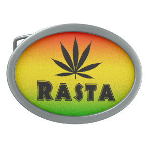 Reggae Rasta Leaf Jamaican Jamaica Belt Buckle
